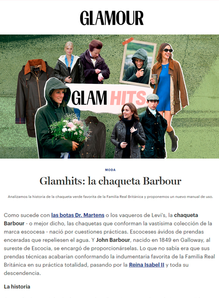 Revista Glamour - Glamhits la chaqueta Barbour