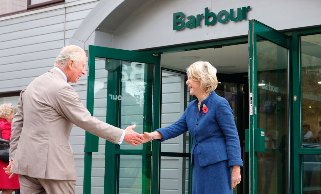 El príncipe de Gales visita Barbour