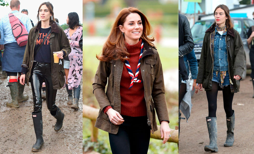 Alexa Chung y Kate Middleton visten cazadora Barbour