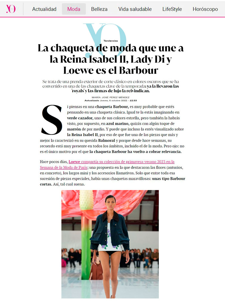 Yo Dona - La chaqueta de moda que une a La Reina Isabel II, Lady Di y Loewe