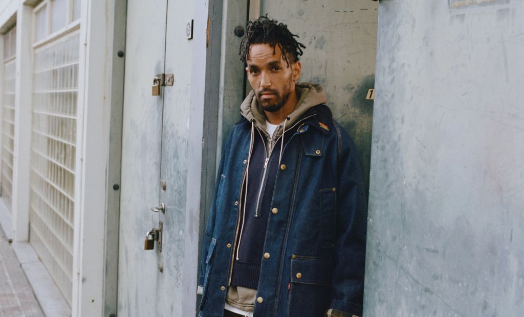 Cazadora vaquera puños tartán cápsula Barbour X Levi's