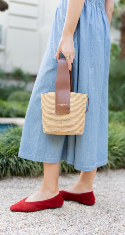 Barbour Garden Party - detalle bolso rafia